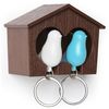 Держатель для ключей Duo Sparrow, коричневый/белый/голубой, QUALY
