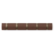 Вешалка настенная Flip, 50,8 см, коричневая, 5 крючков, UMBRA