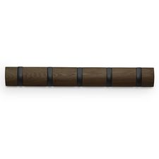Вешалка настенная Flip, 50,8 см, черная/орех, 5 крючков, UMBRA