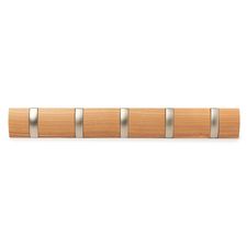 Вешалка настенная Flip, 50,8 см, натуральное дерево, 5 крючков, UMBRA