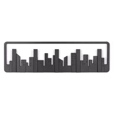 Вешалка настенная Skyline, 50 см, черная, 5 крючков, UMBRA