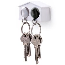 Держатель для ключей Mini Duo Sparrow, белый/черный, QUALY