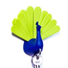 Ключница Peacock, синяя/зеленая, QUALY