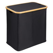 Корзина для белья с двумя отделениями Neat Twin, 53,5х33х53 см, черная, Smart Solutions