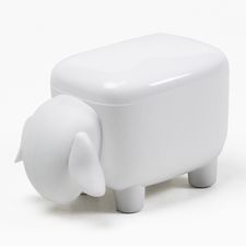 Контейнер для мелочей Sheepshape, белый с белой крышкой, QUALY