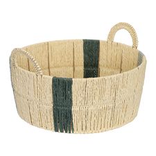 Корзина плетеная круглая Bodhran Sage из коллекции Ethnic, размер S, Tkano