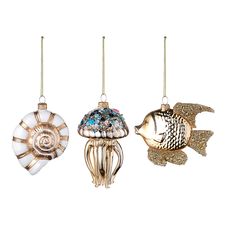 Набор ёлочных украшений Sea Life из коллекции New Year Essential, 3 шт., Tkano