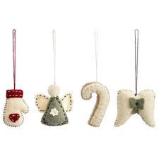 Набор елочных украшений из фетра Felts mood из коллекции New Year Essential, Tkano