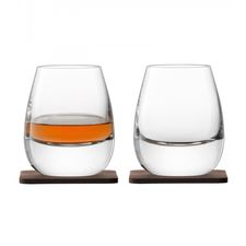 Набор стаканов с деревянными подставками Islay Whisky, 250 мл, 2 шт., LSA International