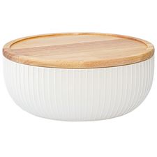 Салатник с крышкой из каучукового дерева Soft Ripples, Dual Glazing, 22 см, Liberty Jones