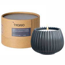Свеча ароматическая Vetiver & Black cypress из коллекции Edge, серый, 30 ч, Tkano