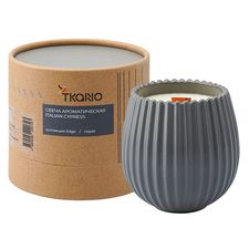 Свеча ароматическая с деревянным фитилём Italian Cypress из коллекции Edge, серый, 60 ч, Tkano