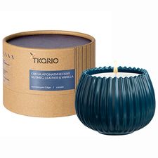 Свеча ароматическая Nutmeg, Leather & Vanilla из коллекции Edge, синий, 30 ч, Tkano