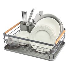 Сушилка для посуды Granli, 43x30,5x14 см, серая, Smart Solutions