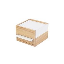 Шкатулка Stowit Mini, белая/дерево, UMBRA