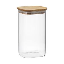 Банка для хранения квадратная Glass Acacia, 1,4 л, Smart Solutions