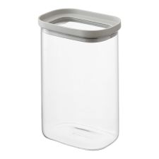 Банка для хранения прямоугольная Vacuum Glass, 1,5 л, светло-серая, Smart Solutions