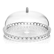 Блюдо сервировочное с крышкой Tiffany, 30 см, прозрачное, Guzzini