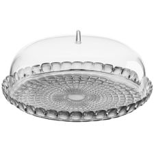 Блюдо сервировочное с крышкой Tiffany, 36 см, серое, Guzzini