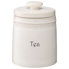 Банка для чая белого цвета из коллекции Kitchen Spirit, 820 мл, Tkano