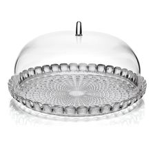 Блюдо сервировочное с крышкой Tiffany, 30 см, серое, Guzzini