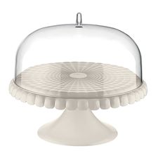 Блюдо для торта с крышкой Tiffany, 30 см, молочно-белое, Guzzini