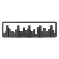 Вешалка настенная Skyline, 50 см, черная, 5 крючков, UMBRA