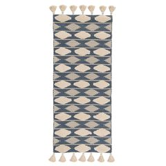 Ковер из хлопка синего цвета Argyle из коллекции Ethnic, 70х160 см, Tkano