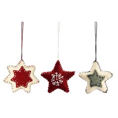 Набор елочных украшений из фетра Christmas stars из коллекции New Year Essential, 3 шт., Tkano