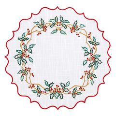 Набор из двух салфеток под приборы Festive wreath из коллекции New Year Essential, 38 см, Tkano