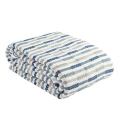 Покрывало из хлопка в полоску из коллекции Ethnic, 230х250 см, Tkano