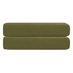 Простыня на резинке из сатина из коллекции Meditation, olive, 180х200х30 см, Tkano