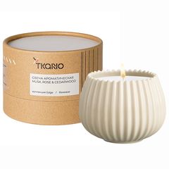 Свеча ароматическая Musk, Rose & Cedarwood из коллекции Edge, бежевый, 30 ч, Tkano