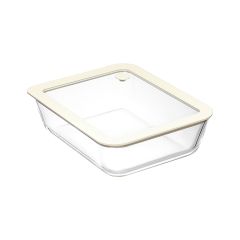 Контейнер для запекания и хранения с вакуумным эффектом Vacuum Glass, 1,4 л, молочный, Smart Solutions