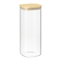 Банка для хранения квадратная Glass Bamboo, 1,9 л, Smart Solutions