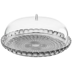 Блюдо сервировочное с крышкой Tiffany, 36 см, серое, Guzzini