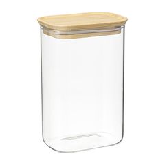 Банка для хранения прямоугольная Glass Bamboo, 1,3 л, Smart Solutions