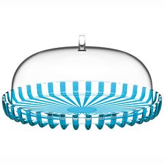 Блюдо сервировочное с крышкой Dolcevita, 31 см, бирюзовое, Guzzini