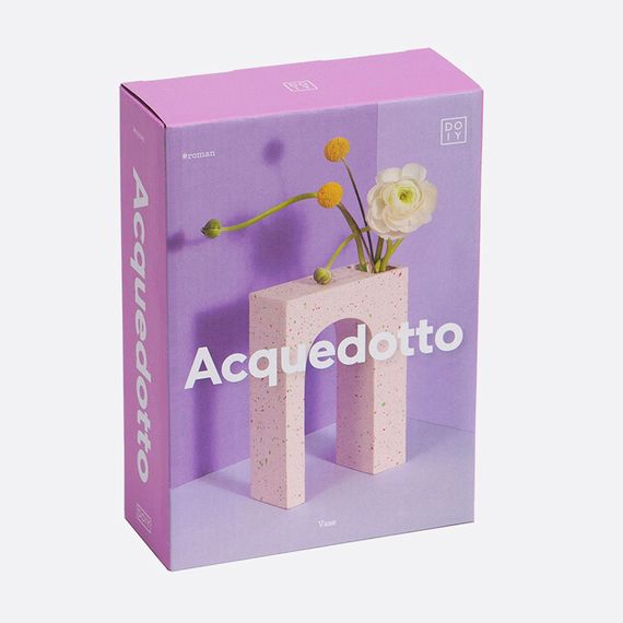 Ваза для цветов одинарная Acquedotto, 22 см, розовая, DOIY, изображение 6