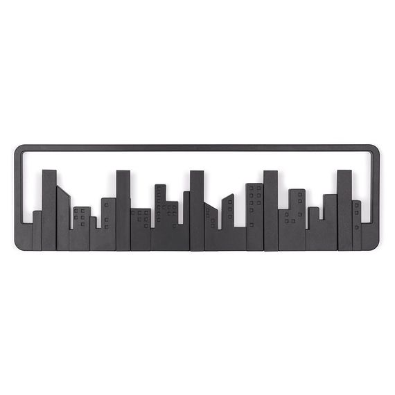 Вешалка настенная Skyline, 50 см, черная, 5 крючков, UMBRA