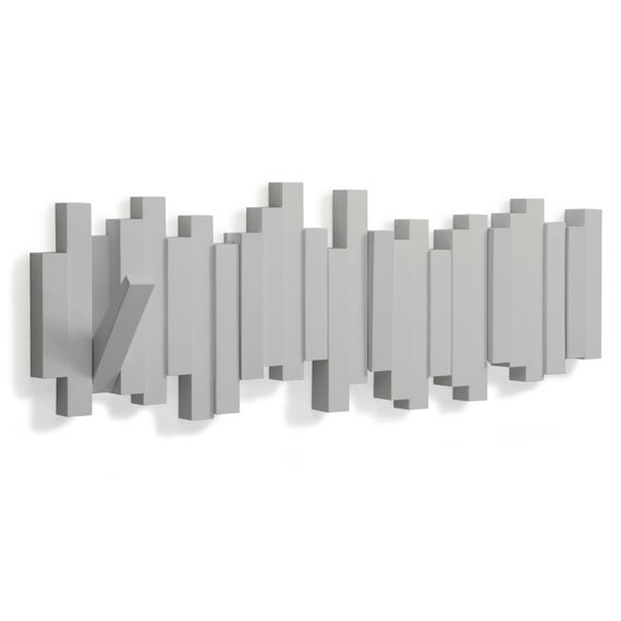 Вешалка настенная Sticks, 49,3 см, серая, 5 крючков, UMBRA