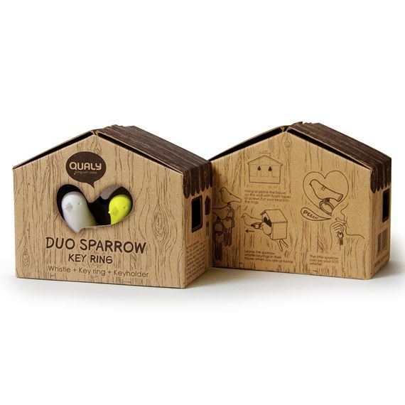 Держатель для ключей Duo Sparrow, коричневый/белый/розовый, QUALY, изображение 2