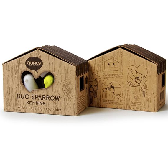 Держатель для ключей Duo Sparrow, коричневый/белый/голубой, QUALY, изображение 5