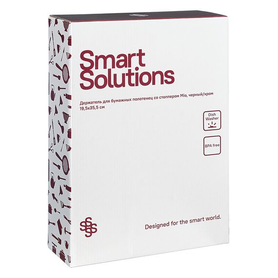 Держатель для бумажных полотенец Mio, 19,5х37 см, черный/хром, Smart Solutions, изображение 4