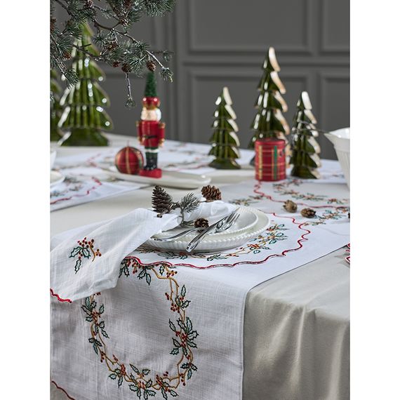 Дорожка на стол Festive wreath из коллекции New Year Essential, 45х150 см, Tkano, изображение 5