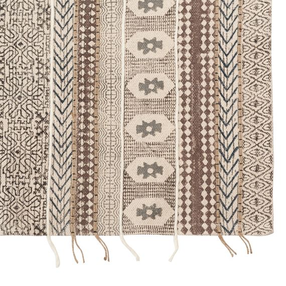 Ковер из хлопка, шерсти и джута с геометрическим орнаментом из коллекции Ethnic, 120х180 см, Tkano, изображение 10