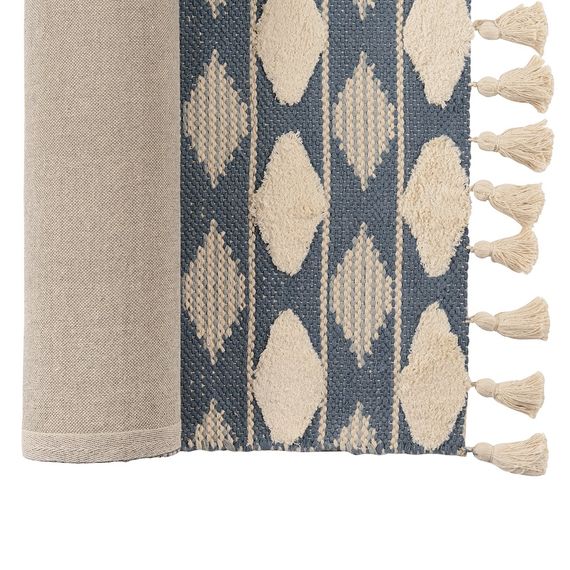 Ковер из хлопка синего цвета Argyle из коллекции Ethnic, 160х230 см, Tkano, изображение 7