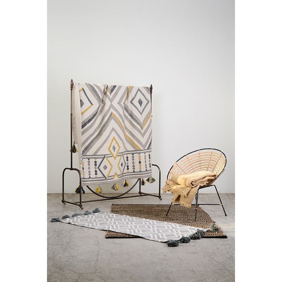 Ковер из хлопка с контрастным узором и кисточками из коллекции Ethnic, 200х300 см, Tkano, изображение 5
