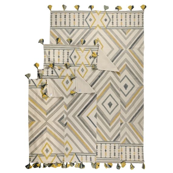Ковер из хлопка с контрастным узором и кисточками из коллекции Ethnic, 200х300 см, Tkano, изображение 11