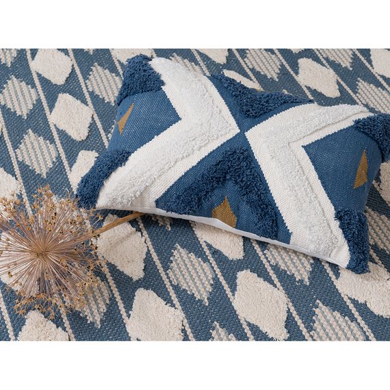Ковер из хлопка синего цвета Argyle из коллекции Ethnic, 160х230 см, Tkano, изображение 3